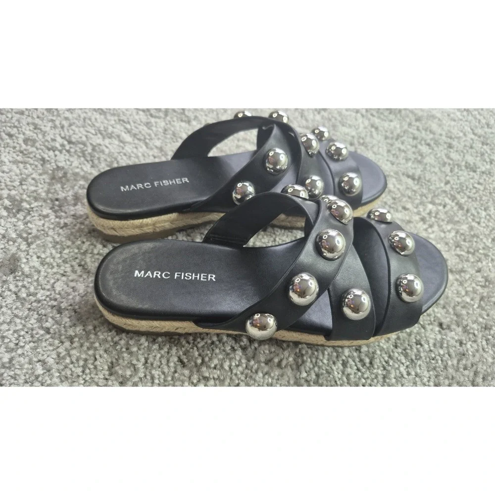Marc‎ Fisher Prisca Ball Studded Espadrille Sandal shoes Size 7M Grunge Y2K